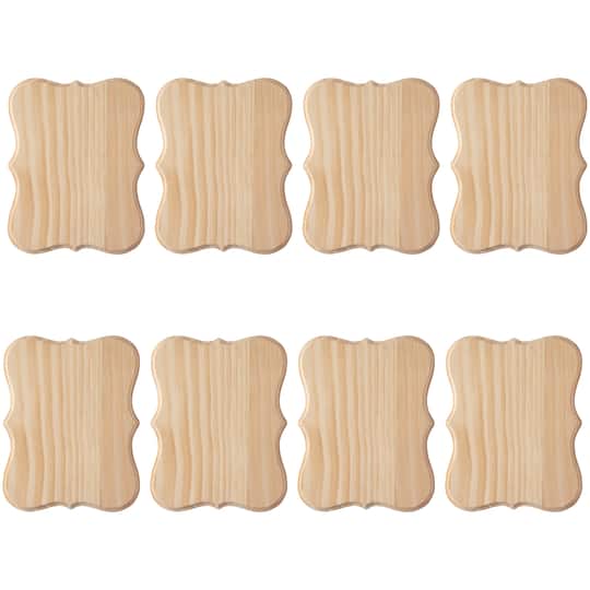 8 Pack: 12" x 9" Beveled Wood Parenthesis Plaque by Make Market®